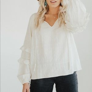 CJLA Halston Ruffled Blouse M